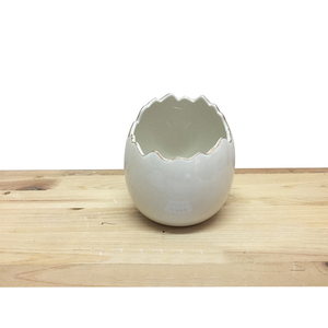 Fábrica al por mayor barato de interior decoración de la Mesa de huevos suculenta olla redondo blanco cerámica pote de flor - Product Image 1