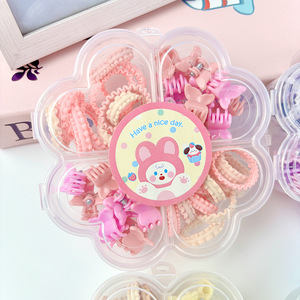 <b>Childrens</b> Hair <b>Tie</b> And Clip Set Candy Colors Elastic Hair Clips For Girls Daily Use - Product Image 3