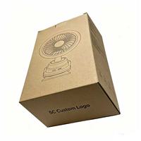 Boîte en carton écologique avec logo personnalisé imprimé, finition mate, mini ventilateur portable, emballage en carton, vente en gros