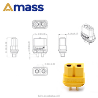 Connecteur Amass d'origine personnalisé XT60H-F femelle XT60H-M mâle télécommande modèle d'avion adaptateur gainé de batterie