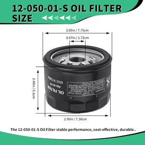 Filtre <span class=keywords><strong>à</strong></span> <span class=keywords><strong>huile</strong></span> de remplacement 12-050-01-S <span class=keywords><strong>pour</strong></span> tondeuse <span class=keywords><strong>à</strong></span> <span class=keywords><strong>gazon</strong></span> et <span class=keywords><strong>tracteur</strong></span> – Remplace 12 050 01, AM125424, 49065-7007, 49065-0721, 12-050-08, 492932S - Product Image 2
