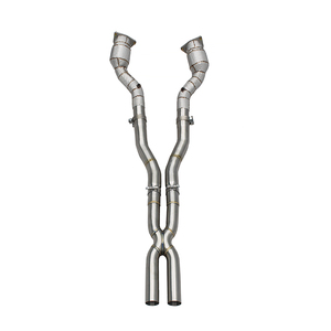 Tuyau d'échappement avec bouclier thermique personnalisé et catalyseur pour Ferrari FF/GTC4 Lusso V12 6.3L 2016+ Boska Racing en acier inoxydable X Pipe - Product Image 1