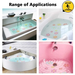 Juego de 6 pegatinas antideslizantes para el suelo con diseño de garras moradas y grises para bañera, pegatinas antideslizantes para baño - Product Image 3