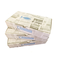 Boîte en papier jetable personnalisée pour poissons et Chips, boîte d'emballage imprimée pour poissons et Chips, boîte à emporter pour aliments rapides, poulet frit emballé
