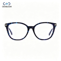 VA5552 Lunettes de vue vintage en acétate, monture ronde œil de chat, monture intégrale rétro, lunettes optiques pour femmes, design