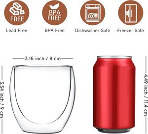 Tazas de Café Espresso de 2.7 oz (80 ml), Tazas Demitasse de Doble Pared, Vaso Transparente Aislado - Product Image 3