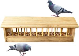 Fournitures pour oiseaux auge à pigeon transporteur pigeon boîte à nourriture en bois massif auge en bois alimentation anti-déversement grande auge à nourriture - Product Image 2