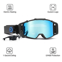Masque de ski électrique chauffant OTG, double couche, polarisé UV400, pour snowboard, logo personnalisé