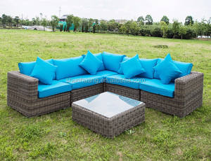 Nouvel ensemble de canapés de jardin en rotin pour terrasse et villa, résistant à l'eau et à <span class=keywords><strong>la</strong></span> lumière du soleil, mobilier <span class=keywords><strong>d</strong></span>'extérieur durable pour cour, canapé modulable - Product Image 2