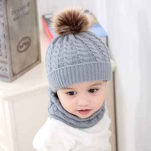 Ensemble bonnet et écharpe pour bébé filles et garçons, tricoté, chaud, idéal en hiver - Product Image 4