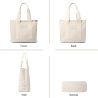 Sac fourre-tout écologique avec logo personnalisé pour grandes femmes grand sac à bandoulière tendance pour femmes sac fourre-tout en toile uni avec fermeture éclair