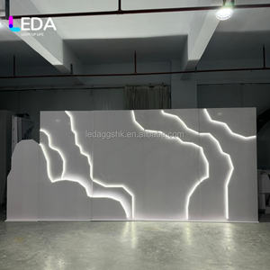 LEDA Custom Wedding Hall Stage Decoration White Wedding <b>Backdrop</b> <b>with</b> Light Acrylic <b>Backdrop</b> <b>Stand</b> for Events Decor - Product Image 2