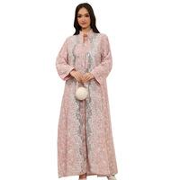 Abaya pour femmes transfrontalière en polyester, style ethnique, longueur cheville, tendance, nouvelle arrivée, robe du Moyen-Orient pour l'hiver