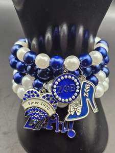 अनुकूलन योग्य zeta व्यक्तिगत ग्रीस शैली की सोररिटी ने ब्रेसलेट ज़ेटा फी बीटा एनमैल गैंडेट । - Product Image 5