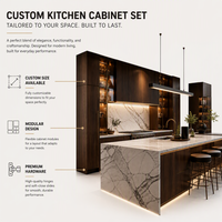 Lemari Dapur Pulau Modern Modular Kayu RTA Tahan Air Ramah Lingkungan Soft Close Grosir Langsung dari Pabrik