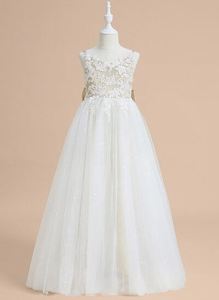 Vestidos <span class=keywords><strong>de</strong></span> Primera Comunión para Niña <span class=keywords><strong>de</strong></span> Encaje <span class=keywords><strong>Blanco</strong></span> Sagrado <span class=keywords><strong>Vestido</strong></span> <span class=keywords><strong>de</strong></span> Niña <span class=keywords><strong>de</strong></span> las Flores para Iglesia Verano Boda Bautizo - Product Image 4