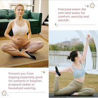 Chaussettes de yoga Pilates pour femmes-Chaussettes antidérapantes pour yoga, barre, hôpital, pieds nus, fitness, entraînement