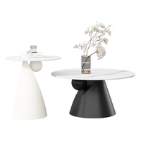 Ensemble de tables d'appoint modernes en métal avec plateau en marbre, hauteur réglable, pour salon, canapé, salle de sport, table à thé créative incluse