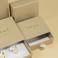 Boîte d'emballage en carton rigide avec tiroir coulissant de luxe avec logo personnalisé pour collier, bracelet et tous types de bijoux, étui de rangement