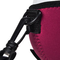 Porte-gobelet à vin en néoprène personnalisable avec motif de lettres, isolé, durable, coutures latérales cousues, lavable en machine, avec cordon