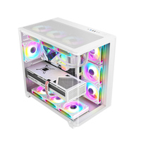 AntarcChill White Sea View PC Case Mid-Tower ATX Desktop Office Computer Case with HD Audio Port in Stock