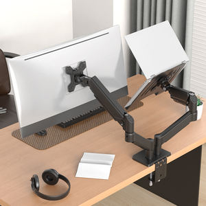 Support double appareil KHCOOHOO Noir pour écrans d'ordinateur portable 17 pouces et moniteur <span class=keywords><strong>32</strong></span> pouces, 10 kg par bras, rotation à 360°, acier, hauteur réglable - Product Image 2