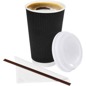 Gobelets en papier kraft ondulé à double paroi jetables, écologiques, de qualité alimentaire, plusieurs couleurs, pour café chaud, fêtes, anniversaires - Product Image 4