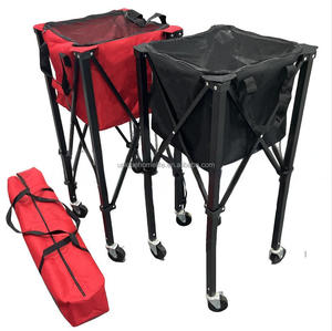 Cesta de tolva para pelotas de tenis, bolsa de ahorro de pelotas de tenis impermeable extraíble, carrito con soporte para colector de pelotas de tenis