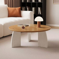 Table basse moderne Rosegia à double niveau avec panneaux latéraux incurvés en forme de D, rangement pliable, pour salon, appartement, studio, 3 ans de garantie