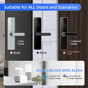 NeweKey equipado con Wifi Smartphone Control remoto Huella digital Contraseña Anti-Peeping Cerradura de puerta inteligente