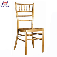 Chaise Chiavari dorée en métal ou en résine de Foshan, Chine – Vente directe usine de mobilier de banquet pour hôtels, chaise de mariage Chiavari pour événements