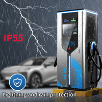 Station de recharge rapide DC pour véhicules électriques personnalisable avec double connecteur CCS2, 60kW, 120kW, 180kW, 240kW, IP54, OCPP, écran LCD, pour flotte et autoroute