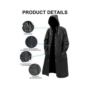 High Quality 1PC Plastic Unisex Waterproof <b>Raincoat</b> Thickened Durable Reusable Rainwear for Women <b>Men</b> Camping - Product Image 4