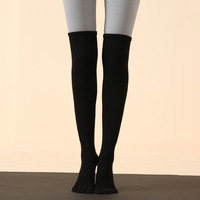 Chaussettes longues de yoga à 5 orteils pour femmes, antidérapantes, pilates, amincissantes, automne, cinq doigts.
