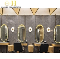 Meuble de Présentation de Luxe Gris Doré Moderne Haut de Gamme pour Salon de Coiffure, Armoires de Station de Coiffure, Design de Salon