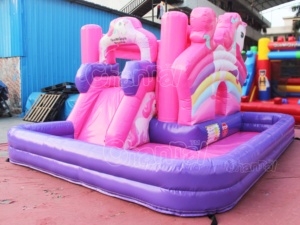 Unicorn trượt nước thương mại Bouncer với hồ bơi nước trượt Combo trẻ em lớn Inflatable lâu đài thương mại Toddler nhà bị trả lại - Product Image 2