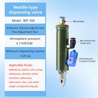 Valve de distribution pneumatique à fluide unique, contrôlée par PLC, volume réglable avec précision via actionnement par broche, garantie 1 an pour adhésif UV