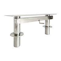 Cadre de table élévatrice en acier inoxydable de qualité industrielle, support à hauteur réglable manuellement par manivelle pour table de bateau
