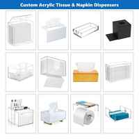 En gros acrylique boîte de tissu noir Transparent Toilette serviette en Papier boîte