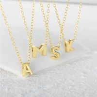 Collar con colgante de letras iniciales pulidas de plata pura 925, cadena tipo gargantilla transfronteriza