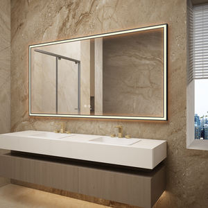 Moderno aluminio redondo inteligente espejo enmarcado Led espejo Hotel baño espejo - Product Image 3