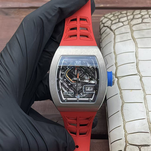 Reloj Automático de Pulsera para Hombre, Multifunción, de Alta Precisión, con Caja de Titanio Pulido y Correa de Goma Roja, Estilo Deportivo - Product Image 1
