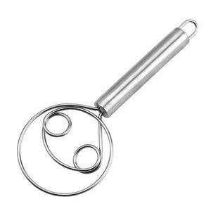 Batidora de Espiral de Acero Inoxidable de Doble Anillo, Batidor Manual de Huevos para Mezclar Harina y Ensaladas - Product Image 5