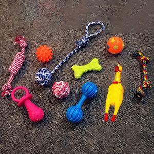 Giocattoli Ecologici per Animali Domestici: Pollo Urlante per Gatti e Cani, Palla Sonora, Osso in Gomma per Pulizia Denti, Set Interattivo - Product Image 2