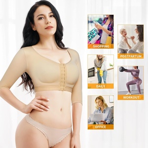 Sujetador <span class=keywords><strong>postoperatorio</strong></span> moldeador de cuerpo cruzado más vendido con copas de botón y características de retracción de brazo para senos secundarios - Product Image 3