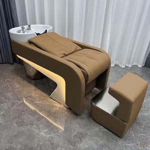 Sillón de Lavado de Cabello para Salón de Belleza 2026 con Luces de Colores, Función de Masaje y Salida de Agua - Product Image 5
