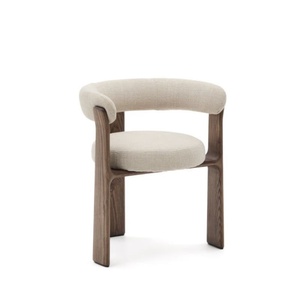 <span class=keywords><strong>Fauteuil</strong></span> en granit nordique en gros <span class=keywords><strong>avec</strong></span> accoudoirs, chaise de salle à manger en chenille marron, base en frêne foncé - Product Image 4