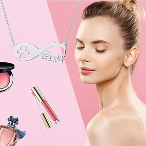 Gioielli personalizzati 925 in argento Sterling cane <span class=keywords><strong>con</strong></span> stampa zampa d'amore nome personalizzato <span class=keywords><strong>collana</strong></span> girocolli <span class=keywords><strong>infinito</strong></span> - Product Image 6