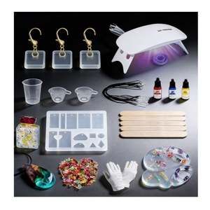 TOYSRUNNER Kit de Resina para Hacer Joyas Hechas a Mano, con Adhesivo de Curado Rápido Transparente, Luz UV, Herramientas y Suministros para Moldear - Product Image 1