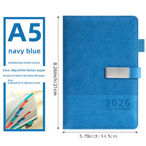 <span class=keywords><strong>2026</strong></span> Cross-Border <span class=keywords><strong>A5</strong></span> Planejador Diário Anual 365 Time Management Calendário De Costura De Linha De Couro para <span class=keywords><strong>Amazon</strong></span> Stock Atacado - Product Image 1